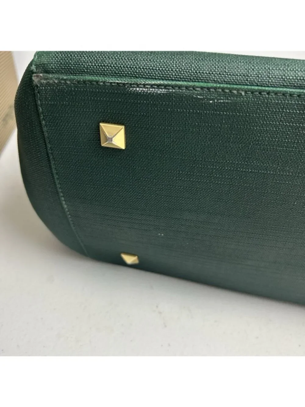 DAGNE DOVER Signature Legend Green Coated Canvas Large Laptop Tote Bag